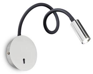 Ideal Lux LED nástenné svetlo Focus 2, chrómová farba, 55 cm, ohybné rameno, Chrómová / strieborná, Obývacia izba / jedáleň, kov, Moderný, Svetlo na čítanie