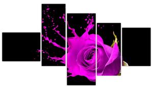 Abstraktný obraz ruža - obraz (Obraz 150x85cm)
