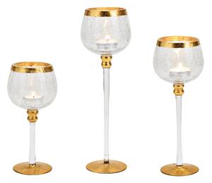 Lampy Tiffany Svietnik stojanový - zlatý okraj 1007