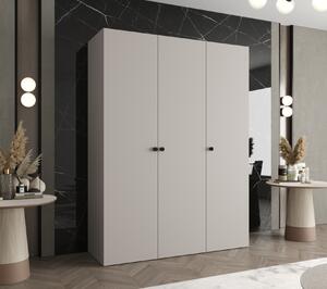 Elegantná šatníková skriňa CAITIR 1 150 cm - kašmír / čierne úchyty