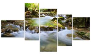 Rieka v lese - obraz (Obraz 150x85cm)
