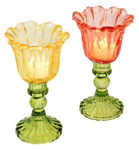 Lampy Tiffany Svietnik sklenený kvet 1009