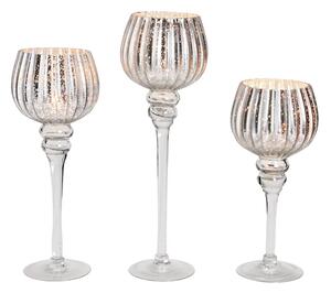 Lampy Tiffany Svietnik stojanový strieborný 1005