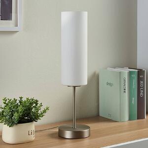 Stolná lampa Lindby Felice, valec, Biela / opálová, Obývacia izba / jedáleň, Sklo, Moderný, Stojacie svietidlo