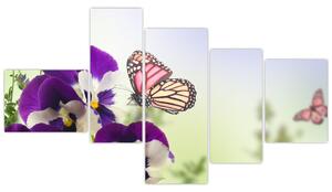 Abstraktný obraz motýľov (Obraz 150x85cm)