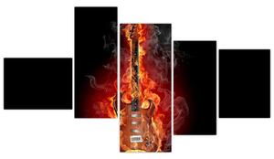 Horiace gitara - obraz (Obraz 150x85cm)