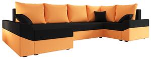 Rohová sedacia súprava Dusk Long (oranžová + čierna) (P). Vlastná spoľahlivá doprava až k Vám domov. 1057032