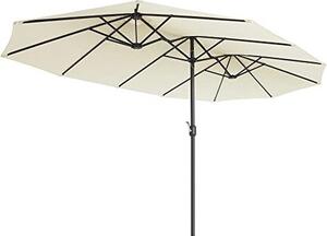 SONGMICS Dvojitý slnečník 460 x 270 cm Extra veľký slnečník Záhradný slnečník UV ochrana až UPF 50+ Terasový slnečník s kľukou Market