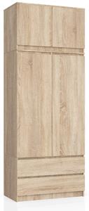 Ak furniture Šatní skříň s nástavcem Star 90 cm dub sonoma