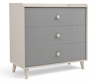 Komoda do detskej izby Marla 90 cm - púštny piesok / sivá