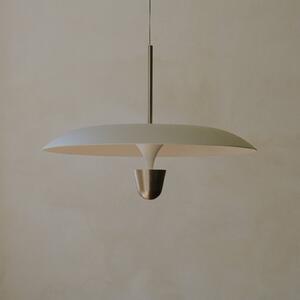 New Works LED závesné svietidlo Kantarell, Ø 55 cm, nikl, Hliník / sivá / zinok, Obývacia izba / jedáleň, kov, Dizajn, Závesné svietidlo