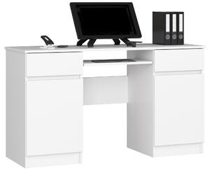 Ak furniture Písací stôl A5 135 cm biely