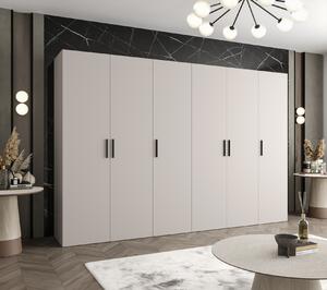 Priestranná šatníková skriňa HELMA 1 300 cm - kašmír / čierne úchyty