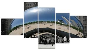 Centrum Chicago - moderný obraz (Obraz 150x85cm)