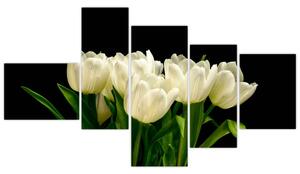 Biele tulipány - obraz (Obraz 150x85cm)