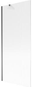 Mexen Next, 1-krídlová vaňová zástena 80 x 150 cm, 6mm sklo Ribs, grafitová, 895-080-000-00-09-95
