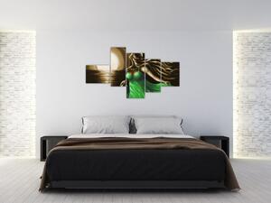 Obraz ženy v zelenom (Obraz 150x85cm)