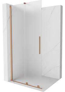 Mexen Velar, sprchová zástena s posuvnými dverami Walk-in 110 x 200 cm, 8mm sklo námraza, medená matná, 871-110-000-33-65