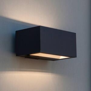 LUTEC Vonkajšie nástenné svietidlo GEMINI, tmavošedá, 14 cm, IP54, smer svetla, Hliník / sivá / zinok, Hliník, Moderný, Nástenné svietidlo
