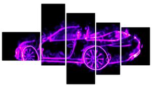 Obraz - horiace auto (Obraz 150x85cm)