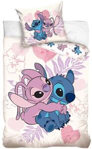 Bavlnené posteľné obliečky Lilo & Stitch – Nerozlučná dvojka Stitch a Angel - 100% bavlna - 70x90 cm + 140x200 cm