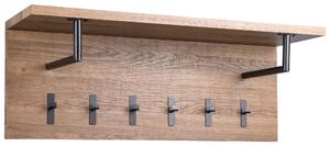 VEŠIAKOVÝ PANEL, čierna, farba duba, 80/30/26 cm - Vešiakové steny, Online Only
