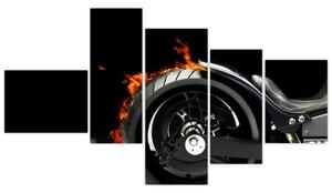Obraz horiace motorky (Obraz 150x85cm)