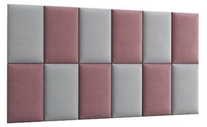 Set čalúnených panelov 180x100 VALERIO - ružový / svetlo šedý