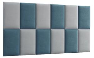 Set čalúnených panelov 180x100 VALERIO - svetlo modrý / svetlo šedý