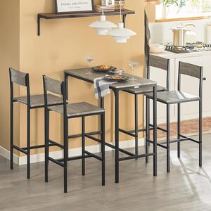 SoBuy Barový stôl set 5 ks barový stôl so 4 stoličkami - záhradný set jedálenský stôl bistro stôl so 4 stoličkami