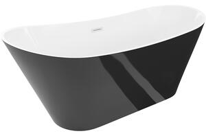Mexen Dora, voľne stojaca vaňa 150 x 75 cm, biela/čierna, biely prepad, 52071507575-20