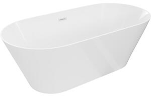Mexen Luna, Slim voľne stojaca vaňa 170 x 75 cm, biela, biely prepad, 52041707500-20