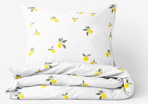 Goldea bavlnené posteľné obliečky - citróny 150 x 200 a 50 x 60 cm