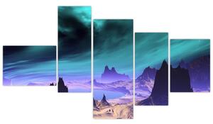 Abstraktný obraz hôr (Obraz 150x85cm)