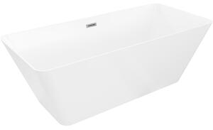 Mexen Velo Slim, voľne stojaca vaňa 170 × 75 cm, biela lesklá, grafitový prepad, 52811707500-95