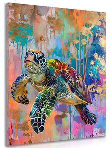 Obraz korytnačka s imitáciou maľby