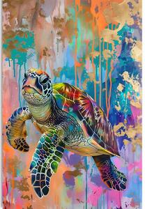 Obraz korytnačka s imitáciou maľby