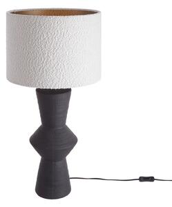 FREJA Stolná lampa s keramickým podstavcom 70 cm - čiernobiela