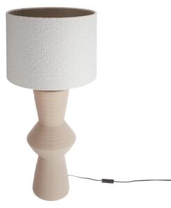 FREJA Stolná lampa s keramickým podstavcom 70 cm - béžovo-biela