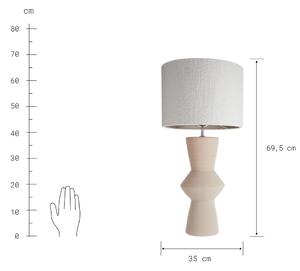 FREJA Stolná lampa s keramickým podstavcom 70 cm - béžovo-biela