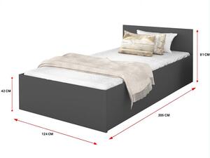 Jednolôžková posteľ s úložným priestorom Buster 120x200 - sivá