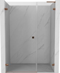 Mexen Lunar-B, L výklopné ľavé sprchové dvere 110 cm, 8mm číre sklo, ružové zlato profil, 832SL-110-050-60-00-L