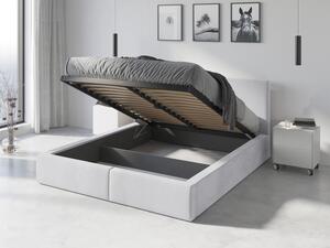 Čalúnená posteľ (výklopná) HILTON 160x200cm BIELA (celočalúnená)