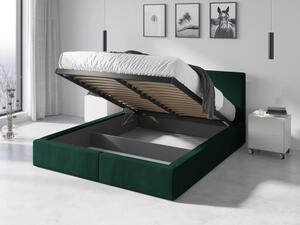 Čalúnená posteľ (výklopná) HILTON 180x200cm ZELENÁ (celočalúnená)