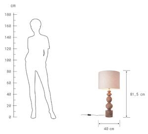ÉCHECS Stolná lampa s podstavcom z mangového dreva 81,5 cm