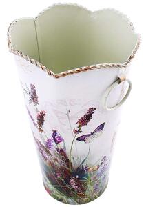 Dekoračná váza Lavender (Plechová retro váza na suché kvety)