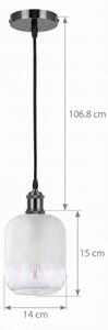 BRILAGI - LED luster na lanku RETRO GLASS 1xE27/60W/230V priemer 14 cm čierna/biela