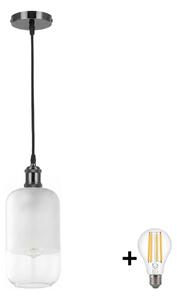 BRILAGI - LED luster na lanku RETRO GLASS 1xE27/60W/230V pr. 14 cm čierna/biela