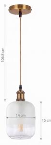 BRILAGI - Závesné LED svietidlo na lanku RETRO GLASS 1xE27/60W/230V priemer 14 cm zlatá/biela