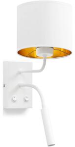 Nástenná lampa s čítacím ramenom VESPILLO - biela / zlatá